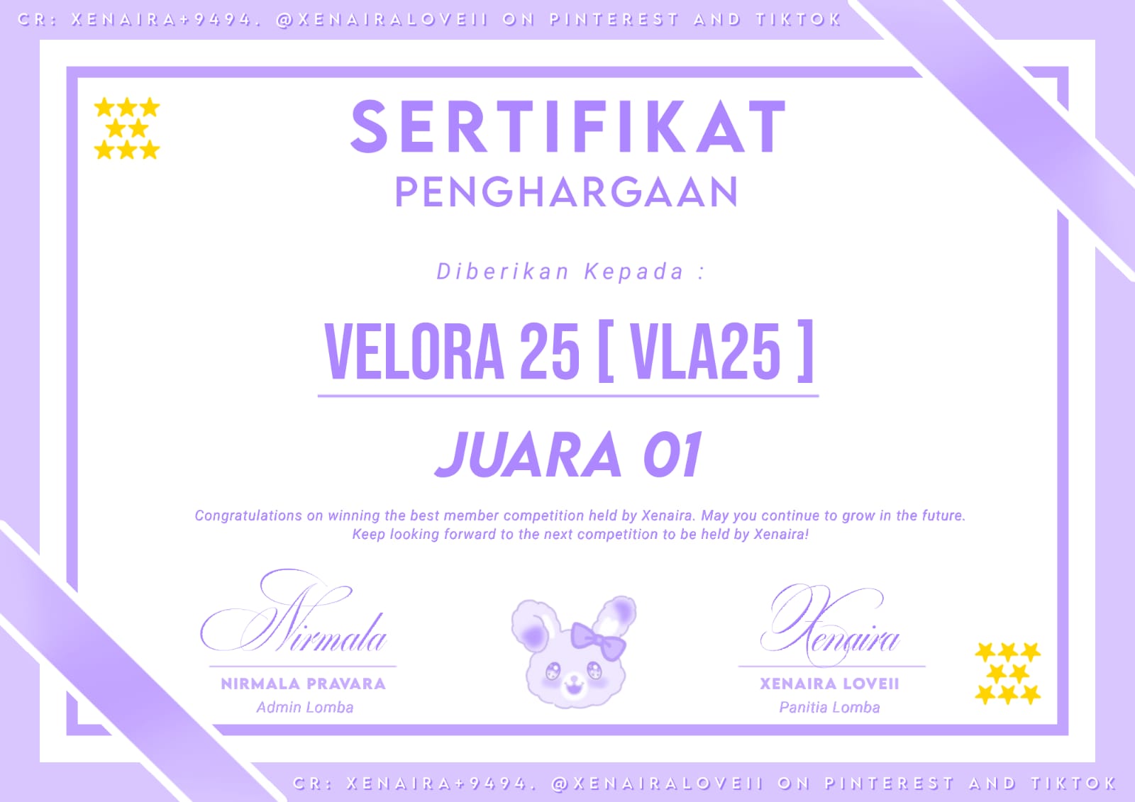 Sertifikat Best Agency by Xenaira