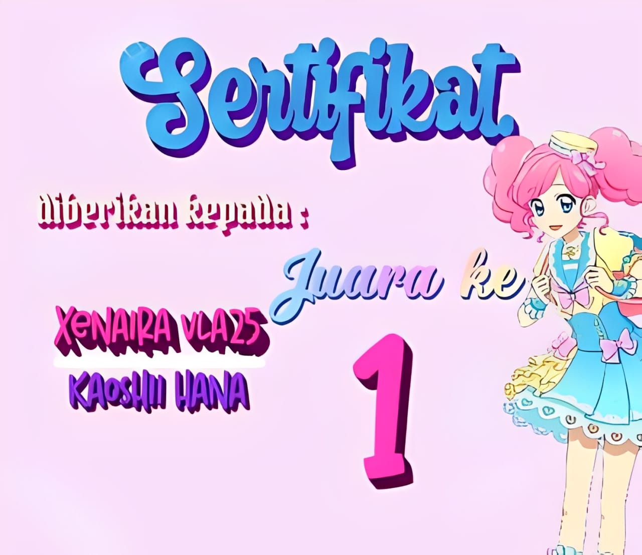 Sertifikat Best Member Xenaira