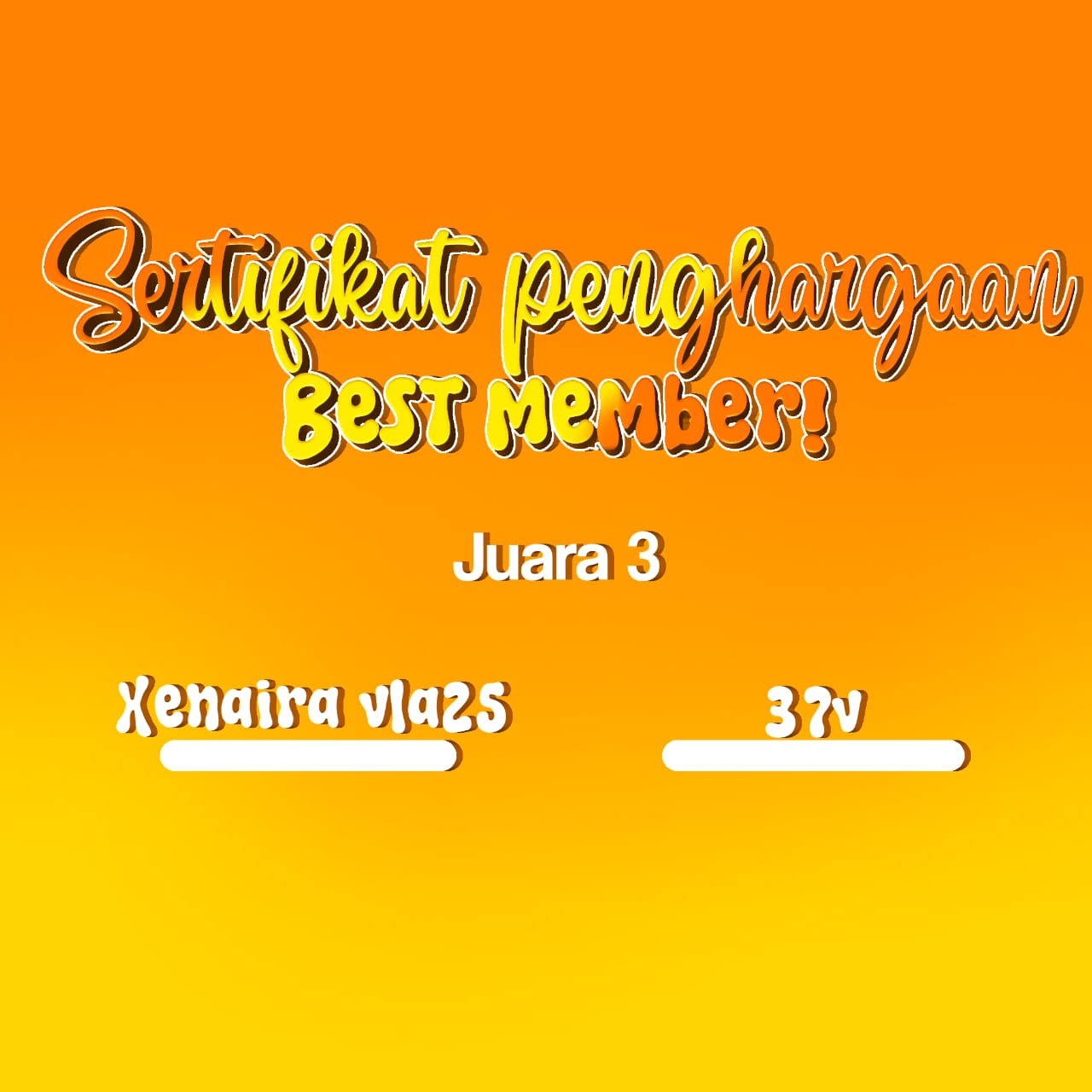Sertifikat Best Member Xenaira